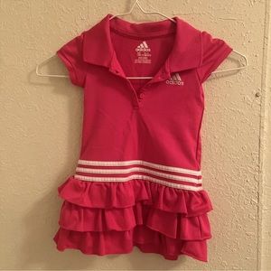 BABY GIRL ADIDAS PINK SHORT-SLEEVE POLO DRESS 12 Months